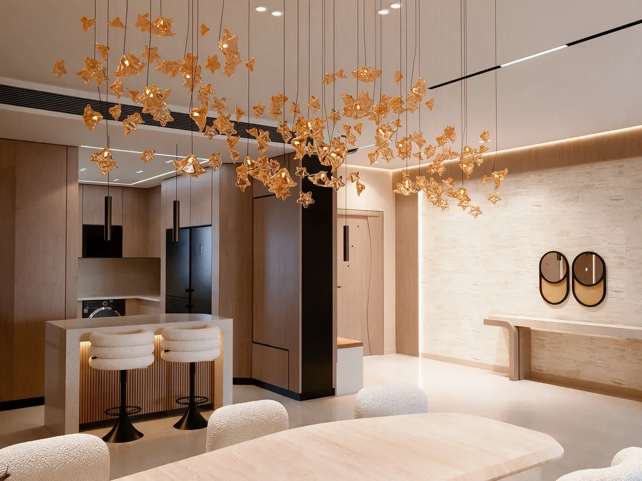 Oak Residence — 3D view of the kitchen, issued for client approval