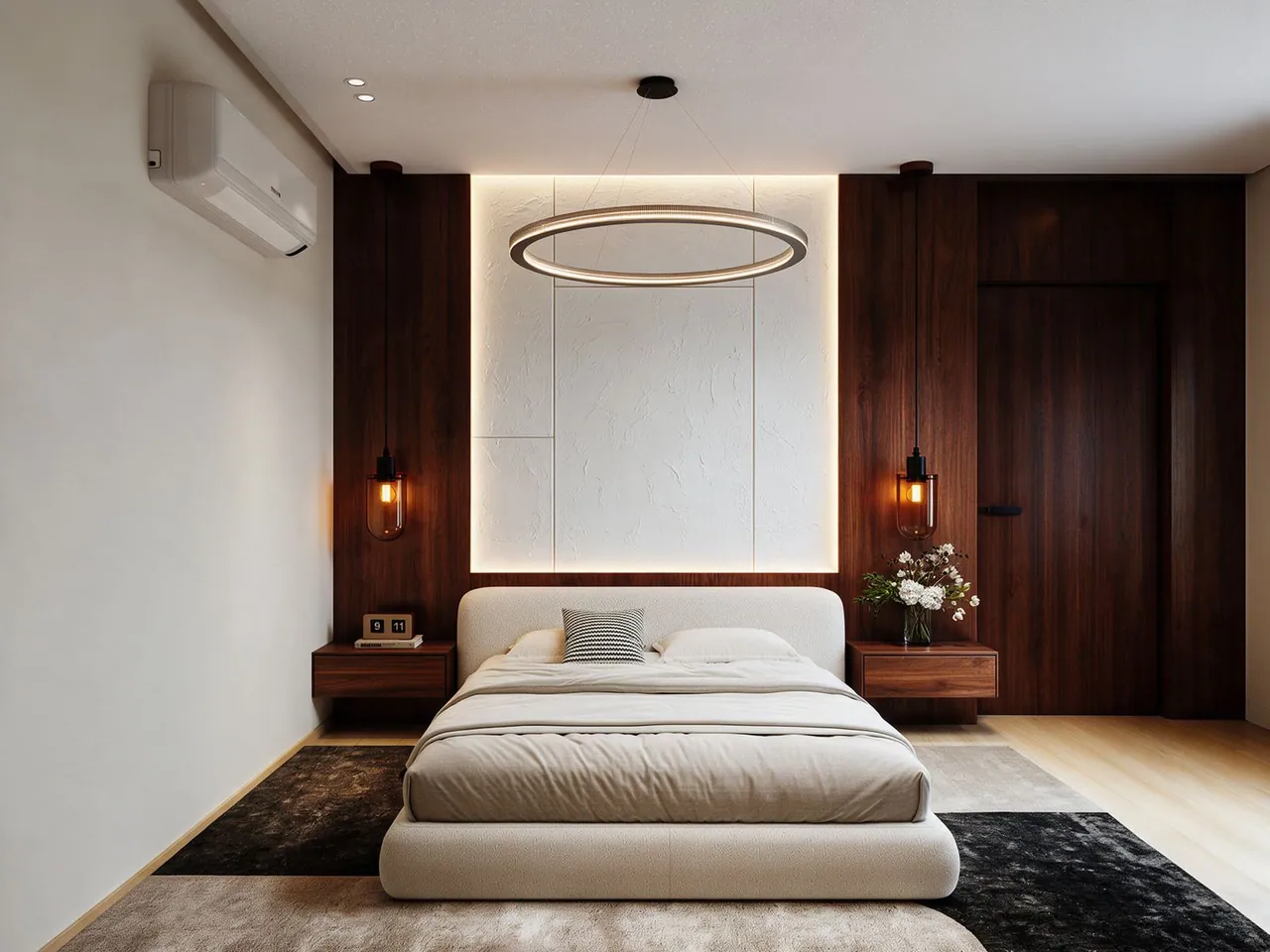 Oak Residence — Bed wall