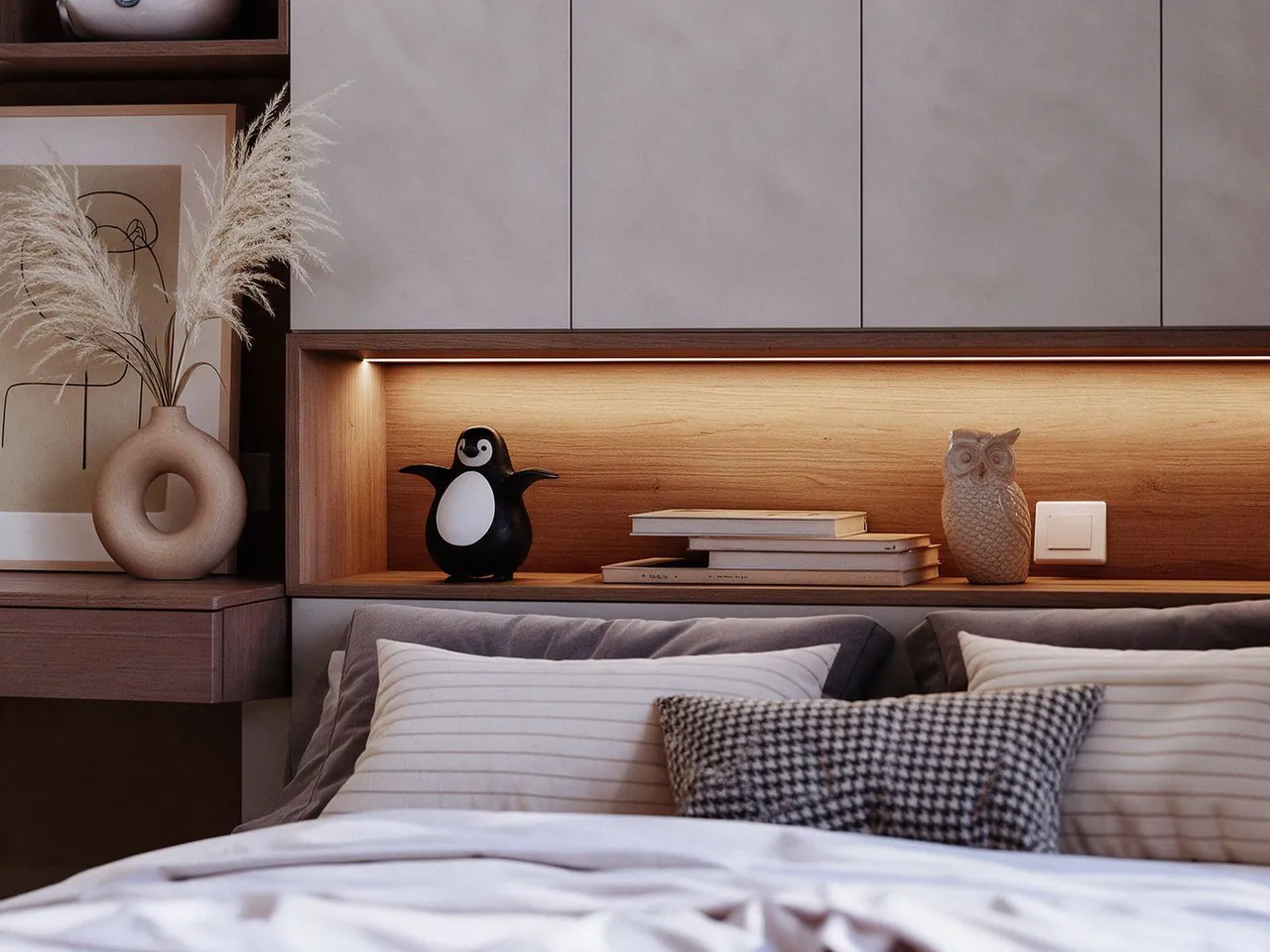 Oak Residence — Headboard niche