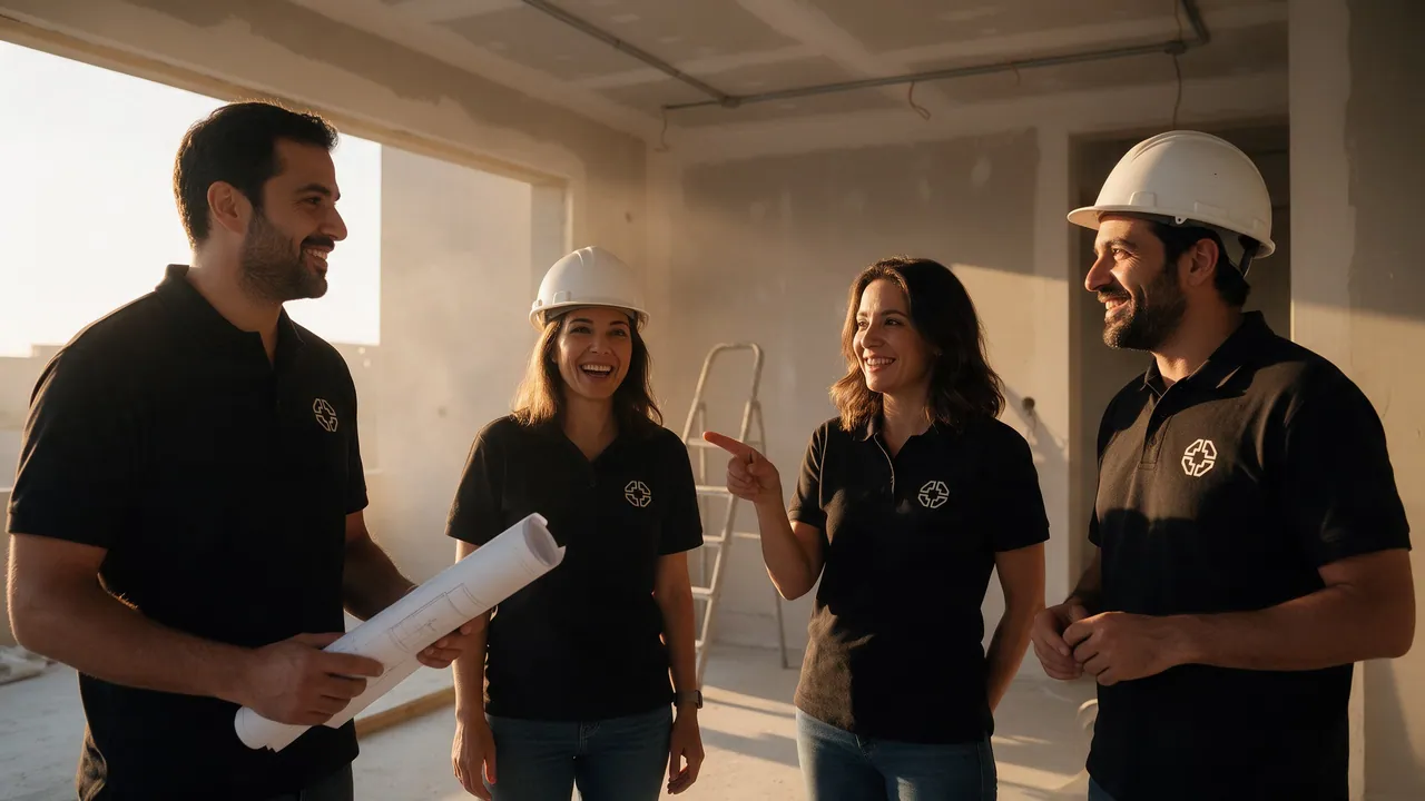 The Serag Studio site team on a project